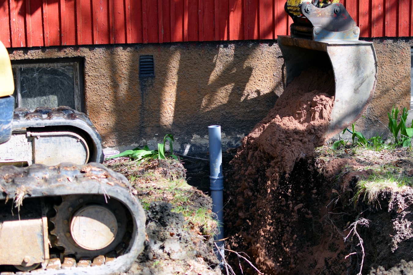 Excavation for a sewer line replacement in the St. Louis, MO area